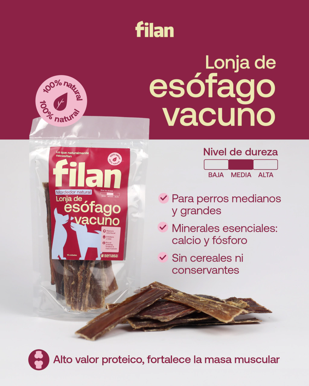 Lonja de esófago vacuno FILAN